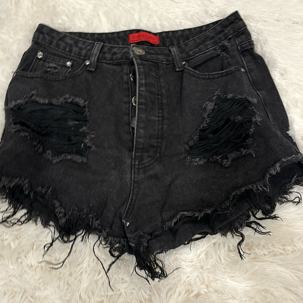Black Jean shorts